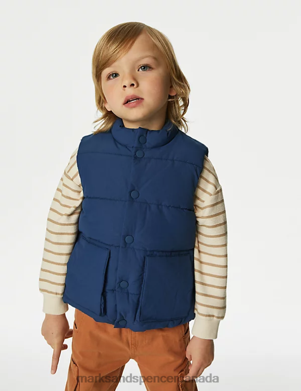 Kids Navy Clothing Marks & Spencer Stormwear Padded Gilet 20VTD8495 - Marks and Spencer Canada locations