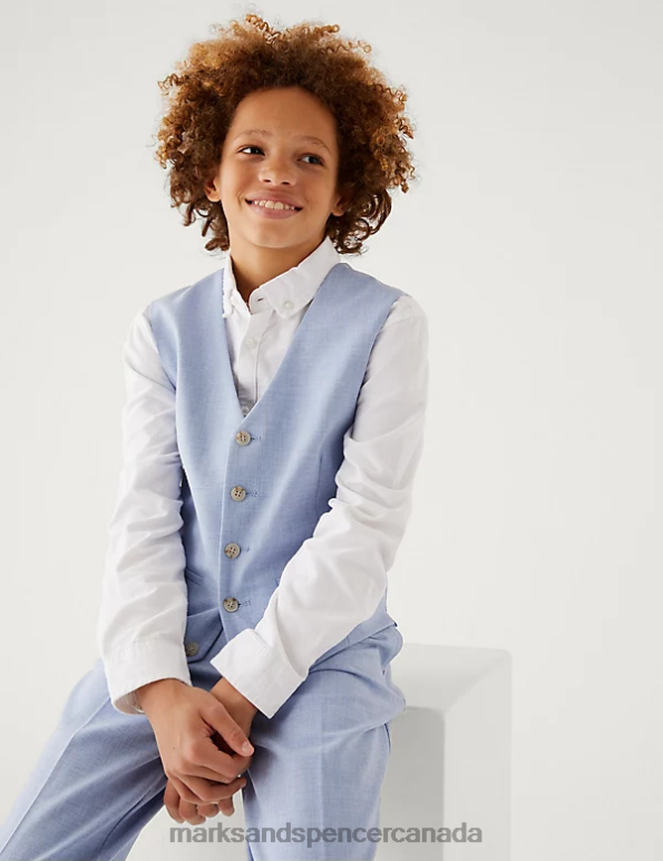 Kids Soft Blue Clothing Marks & Spencer Suit Waistcoat 20VTD8000 - Marks and Spencer Canada locations