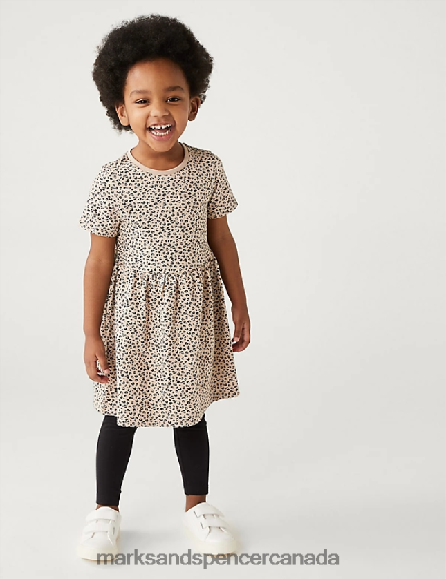 Marks and Spencer near me - Clothing 20VTD9254 Beige Kids Marks & Spencer Cotton Rich Animal Print Dress