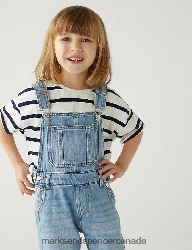 Clothing 20VTD9345 Light Denim Kids Marks & Spencer Denim Dungarees - Marks and Spencer Canada locations