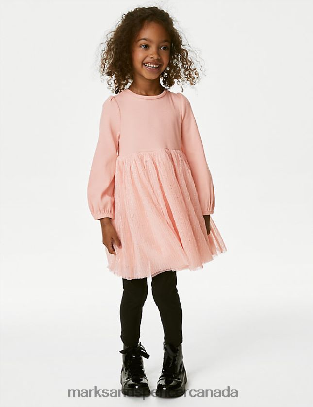 Marks and Spencer sale - Clothing 20VTD9435 Light Pink Kids Marks & Spencer Cotton Rich Glitter Tulle Dress