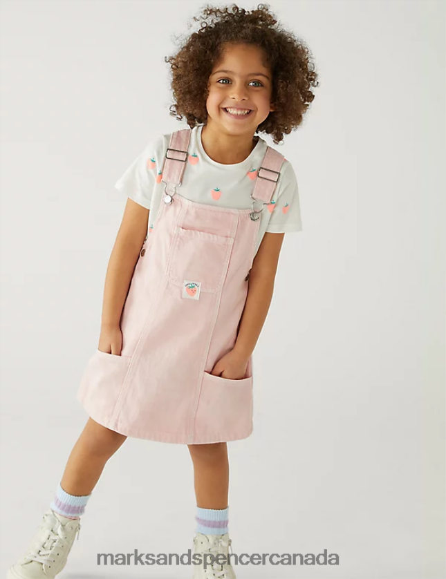 Marks and Spencer Canada - Clothing 20VTD9460 Pink Kids Marks & Spencer 2pc Cotton Rich Strawberry Outfit