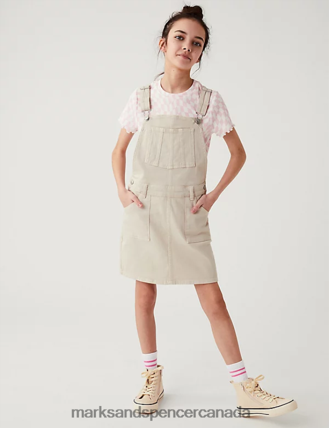 Marks and Spencer near me - Clothing 20VTD9462 Ecru Kids Marks & Spencer Denim Pinafore