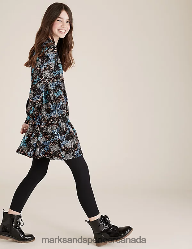 Marks and Spencer sale - Clothing 20VTD9477 Black Mix Kids Marks & Spencer Woven Floral Tiered Dress