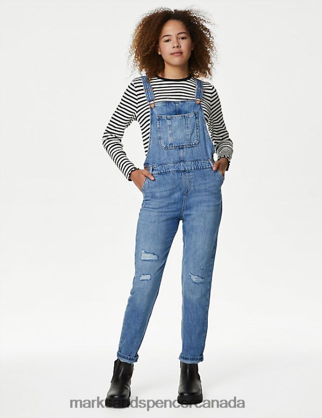 Clothing 20VTD9542 Denim Kids Marks & Spencer Ripped Dungarees - Marks and Spencer online