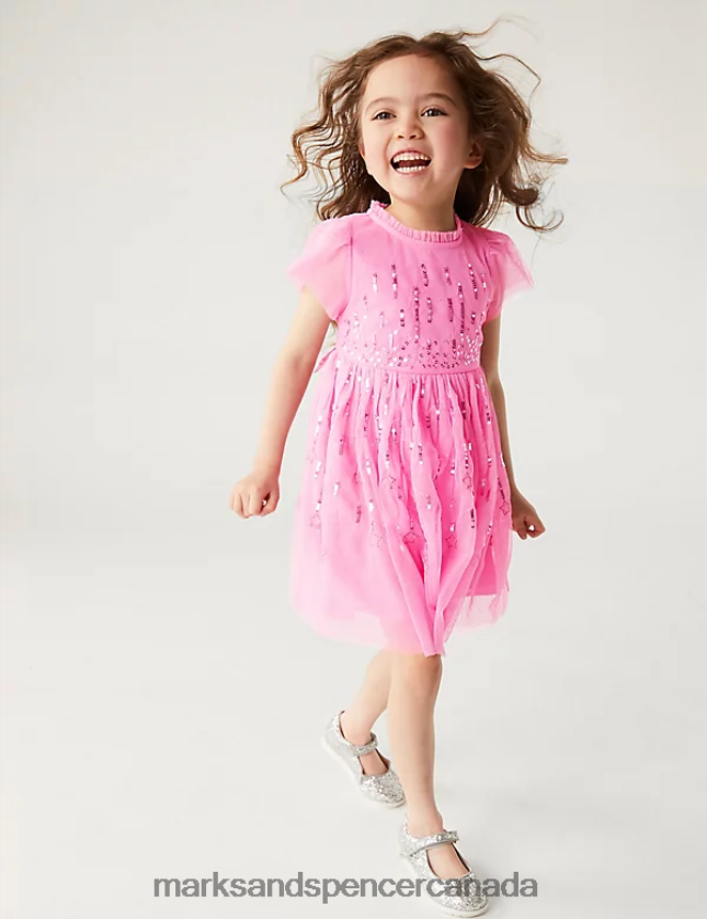 Marks and Spencer near me - Clothing 20VTD9570 Pink Kids Marks & Spencer Sequin Party Dress