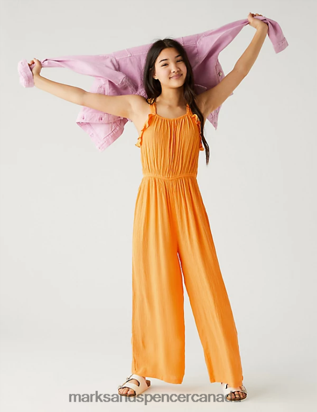 Marks and Spencer sale - Clothing 20VTD9578 Orange Kids Marks & Spencer Frill Crinkle Jumpsuit