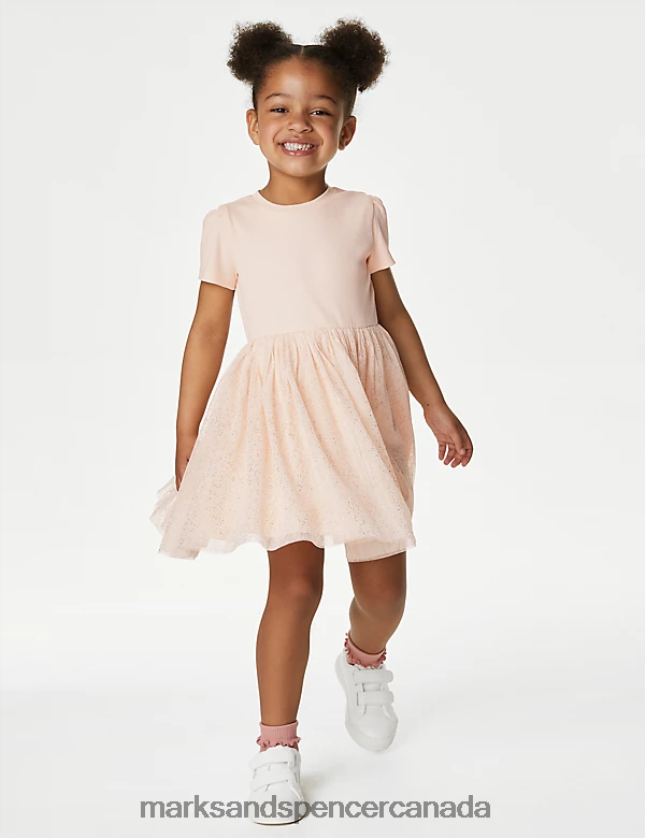 Clothing 20VTD9641 Light Peach Kids Marks & Spencer Tulle Glitter Dress - Marks and Spencer Canada locations