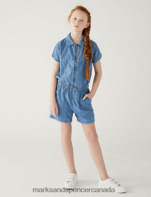 Clothing 20VTD9670 Denim Kids Marks & Spencer Playsuit - Marks and Spencer outlet