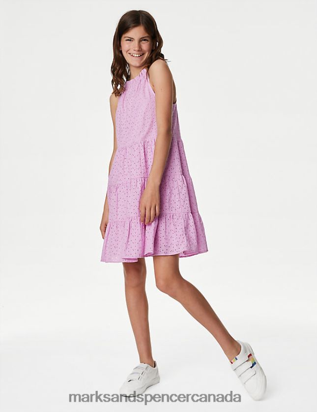 Marks and Spencer near me - Clothing 20VTD9700 Pink Kids Marks & Spencer Pure Cotton Broderie Dress