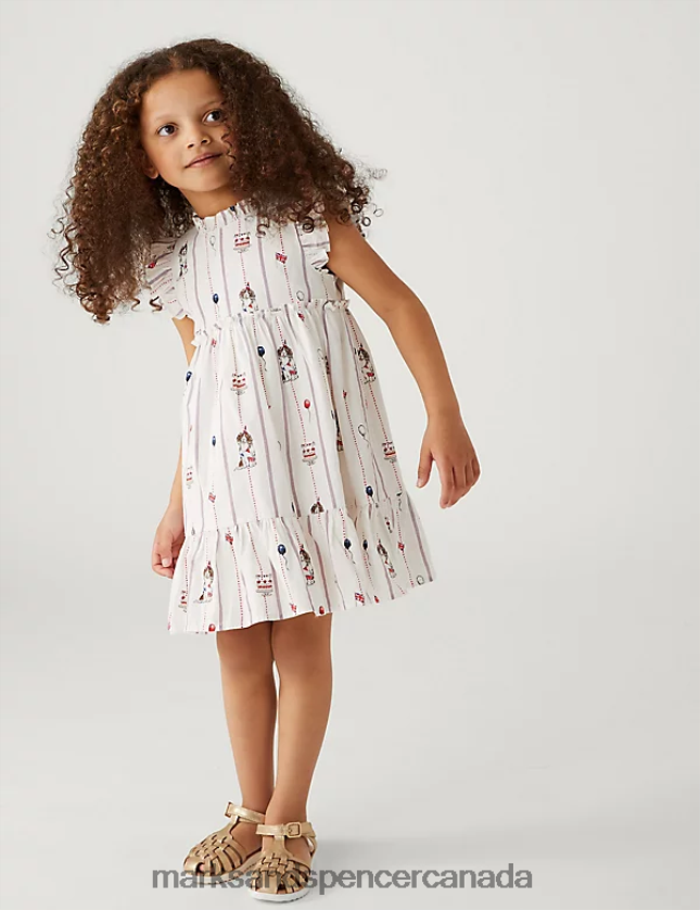 Marks and Spencer Canada - Clothing 20VTD9732 Ivory Mix Kids Marks & Spencer Pure Cotton Coronation Dress