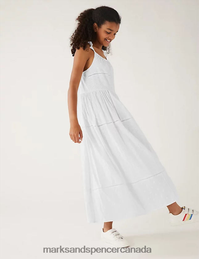 Marks and Spencer Canada - Clothing 20VTD9778 White Kids Marks & Spencer Pure Cotton Maxi Dress