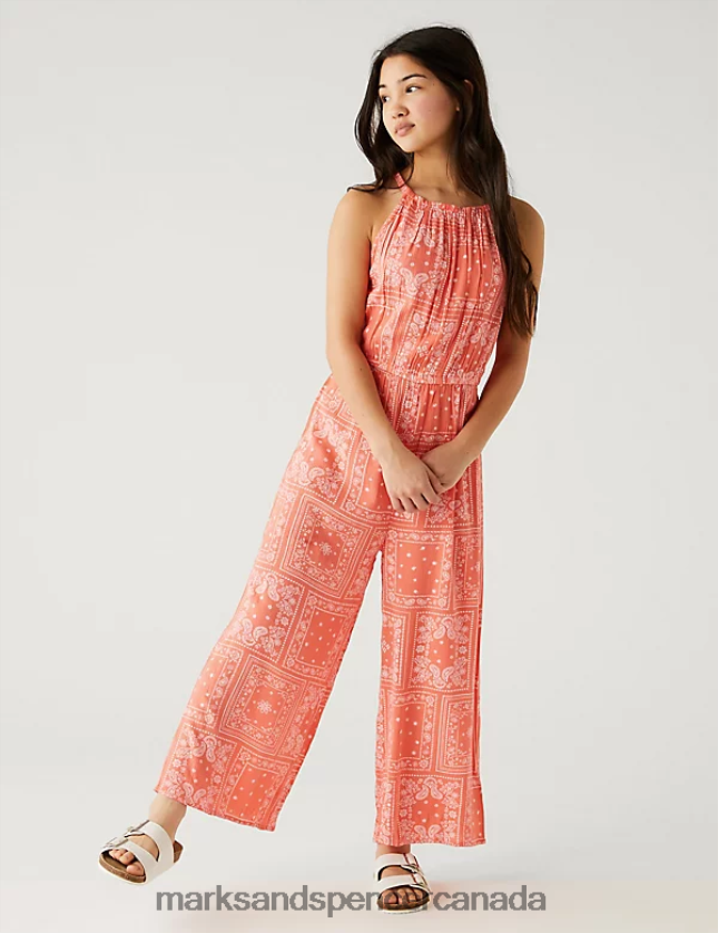 Clothing 20VTD9892 Coral Kids Marks & Spencer Bandana Print Jumpsuit - Marks and Spencer outlet