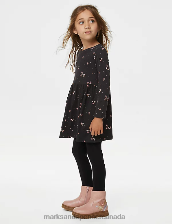 Marks and Spencer near me - Kids Carbon Clothing Marks & Spencer Pure Cotton Floral Dress 20VTD8946