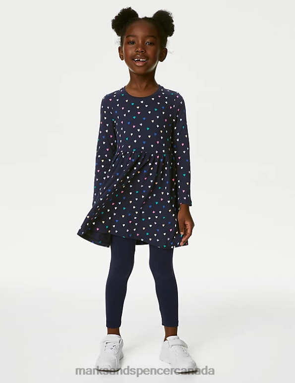 Kids Navy Clothing Marks & Spencer Pure Cotton Heart Dress 20VTD8804 - Marks and Spencer Canada locations