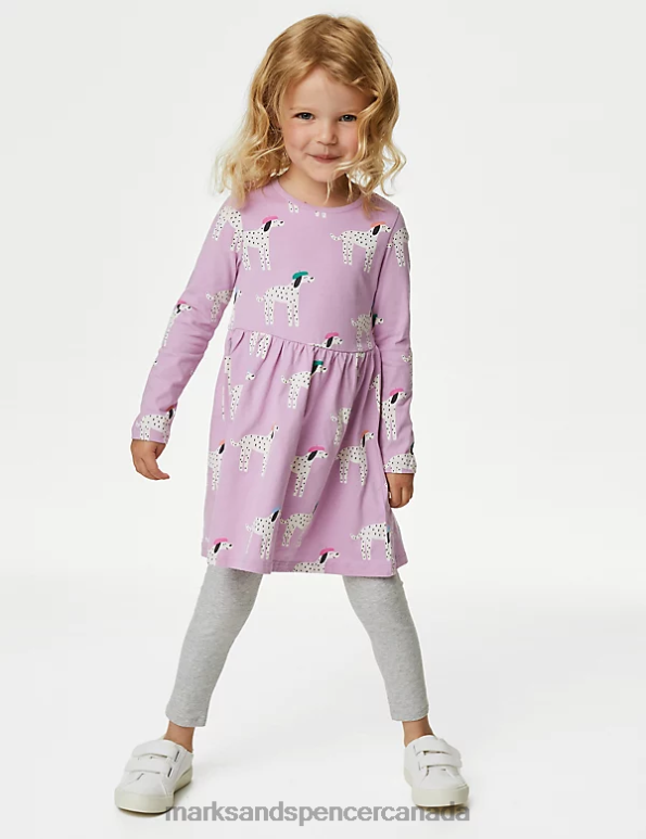 Kids Pink Clothing Marks & Spencer Pure Cotton Dalmatian Dress 20VTD8763 - Marks and Spencer outlet