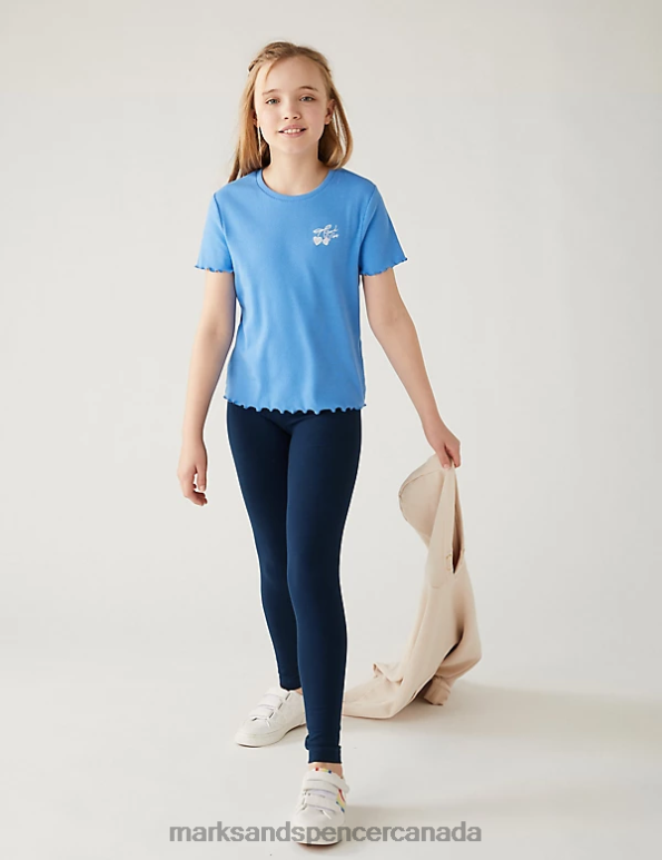 Kids Navy Clothing Marks & Spencer Cotton Rich Leggings with Stretch 20VTD7765 - Marks and Spencer outlet