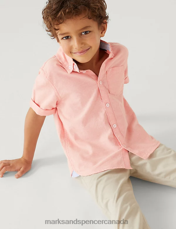 Marks and Spencer near me - Kids Coral Clothing Marks & Spencer Pure Cotton Oxford Shirt 20VTD8315