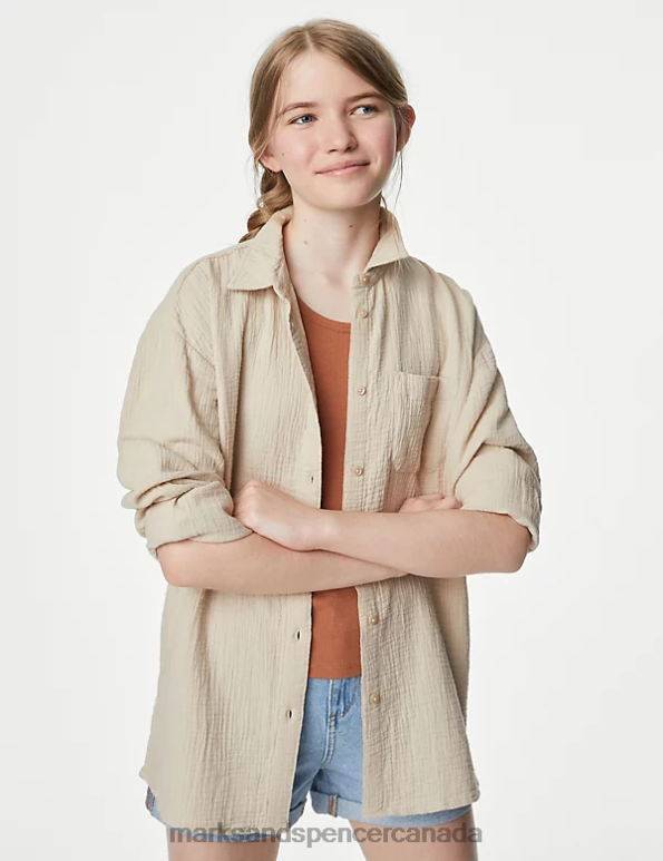 Kids Stone Clothing Marks & Spencer Pure Cotton Shirt 20VTD8751 - Marks and Spencer Canada locations