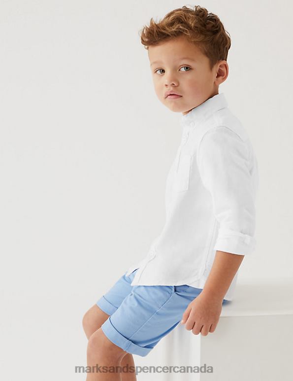 Marks and Spencer near me - Kids White Clothing Marks & Spencer Pure Cotton Oxford Shirt 20VTD8460