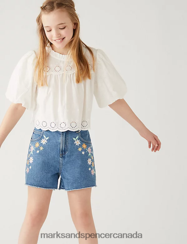 Clothing 20VTD9355 Denim Kids Marks & Spencer Mom Embroidered Shorts - Marks and Spencer online