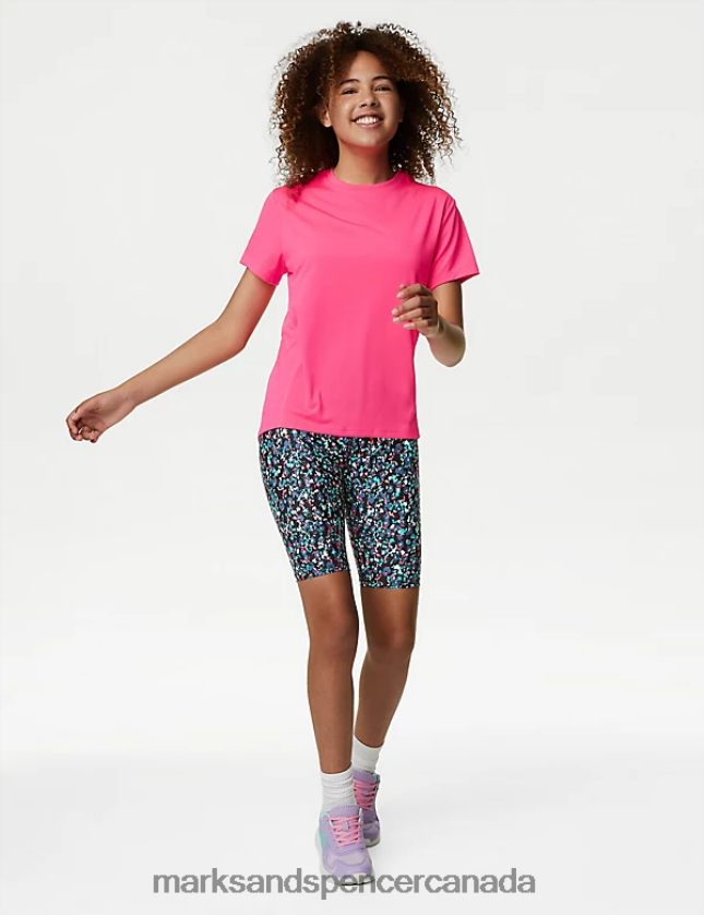 Marks and Spencer Canada - Clothing 20VTD9547 Black Mix Kids Marks & Spencer Printed Cycling Shorts