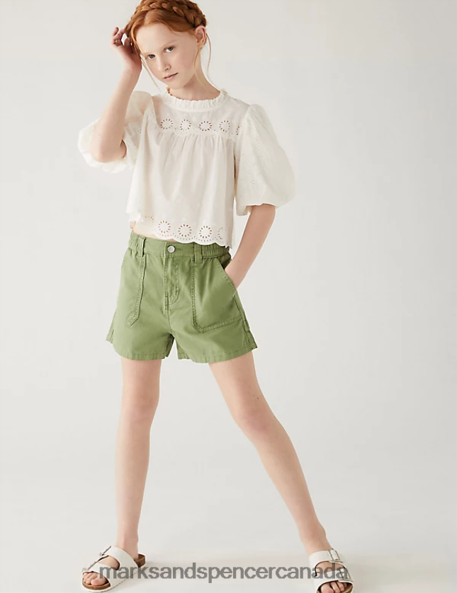 Clothing 20VTD9589 Khaki Kids Marks & Spencer Pure Cotton Cargo Shorts - Marks and Spencer online