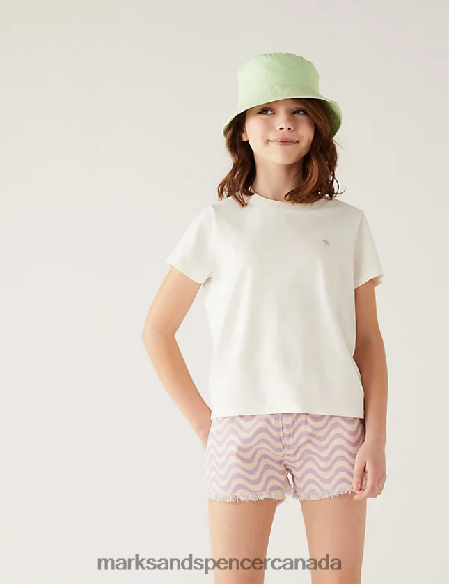 Marks and Spencer sale - Clothing 20VTD9627 Pink Mix Kids Marks & Spencer Denim Wave Print Shorts