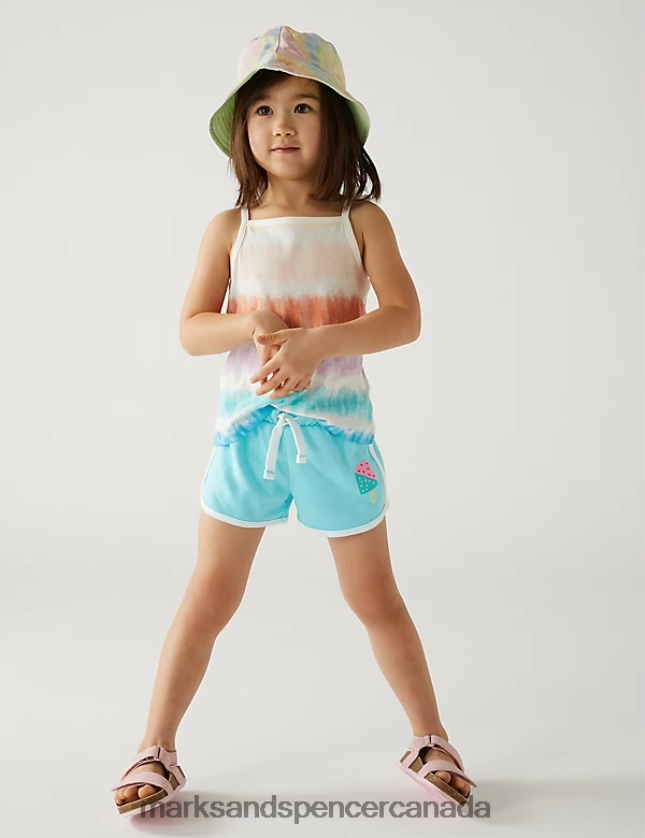 Clothing 20VTD9637 Aqua Kids Marks & Spencer Pure Cotton Ice Crea Shorts - Marks and Spencer online