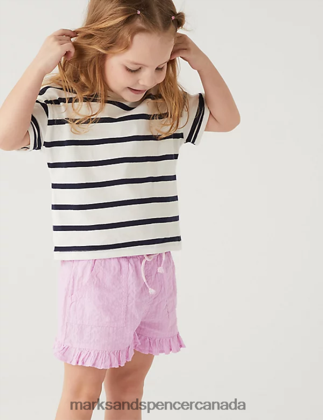 Marks and Spencer near me - Clothing 20VTD9785 Lilac Kids Marks & Spencer Pure Cotton Frill Shorts