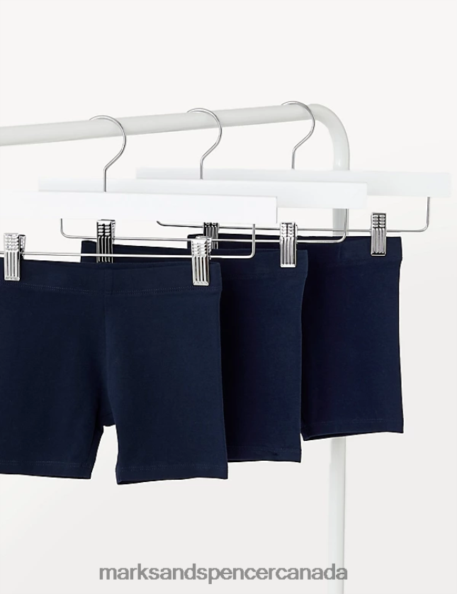 Marks and Spencer sale - Clothing 20VTD9912 Navy Kids Marks & Spencer 3pk Cotton Rich Plain Shorts