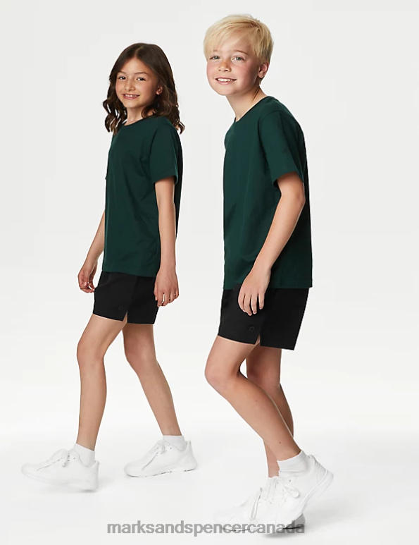 Marks and Spencer sale - Kids Black Clothing Marks & Spencer 2pk Pure Cotton School Shorts 20VTD8628