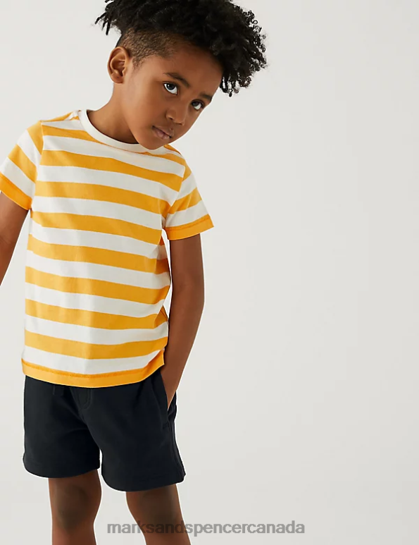 Kids Black Clothing Marks & Spencer Cotton Rich Plain Shorts 20VTD8482 - Marks and Spencer Canada locations