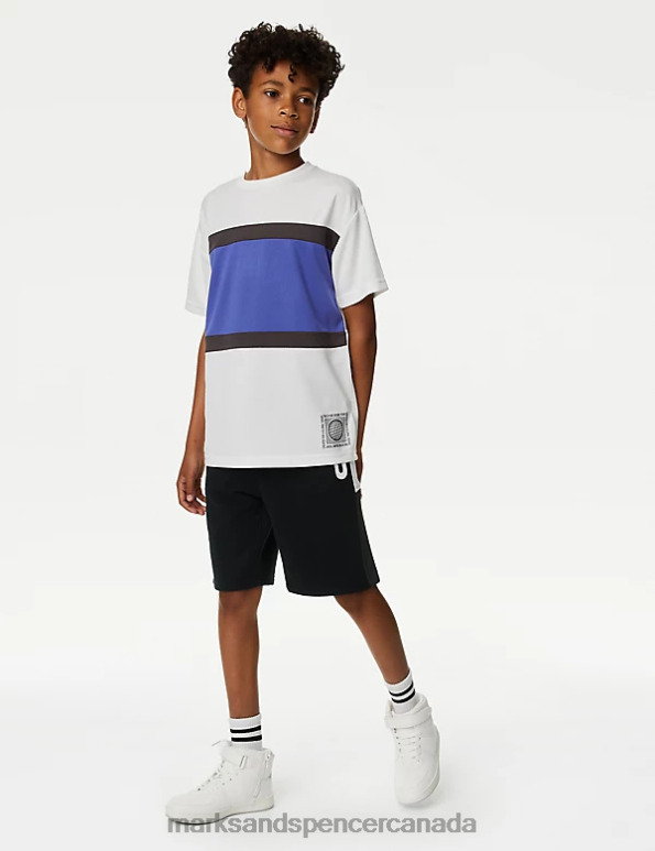 Kids Black Mix Clothing Marks & Spencer Cotton Rich Shorts 20VTD7938 - Marks and Spencer Canada locations