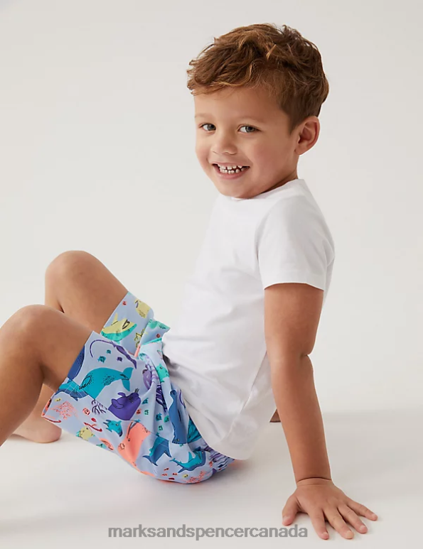 Marks and Spencer sale - Kids Blue Mix Clothing Marks & Spencer Sea Creature Swim Shorts 20VTD8511