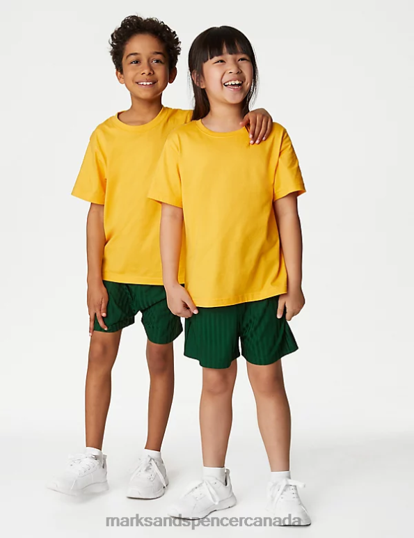 Marks and Spencer Canada - Kids Bottle Green Clothing Marks & Spencer Sports School Shorts 20VTD8358