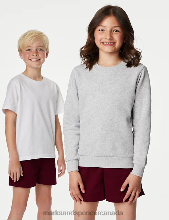 Kids Burgundy Clothing Marks & Spencer Pure Cotton Sports Shorts 20VTD8658 - Marks and Spencer online