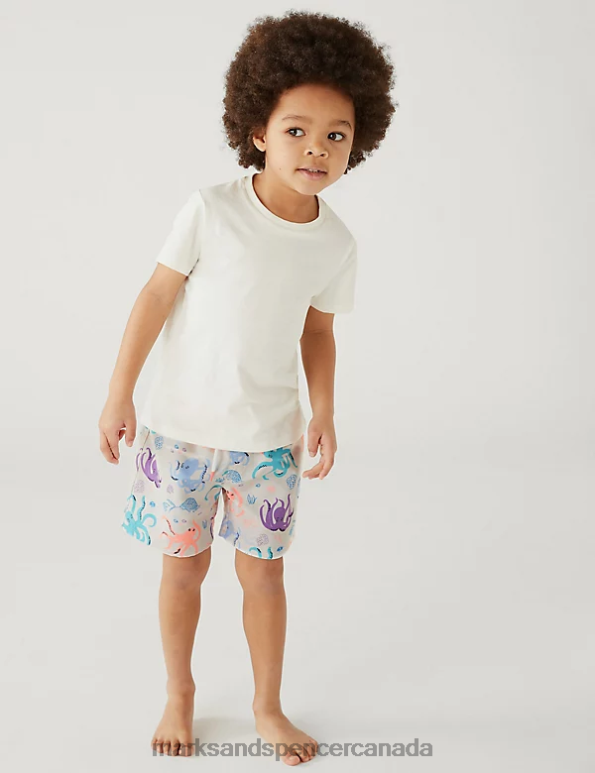 Marks and Spencer near me - Kids Calico Mix Clothing Marks & Spencer Octopus Print Swim Shorts 20VTD8340