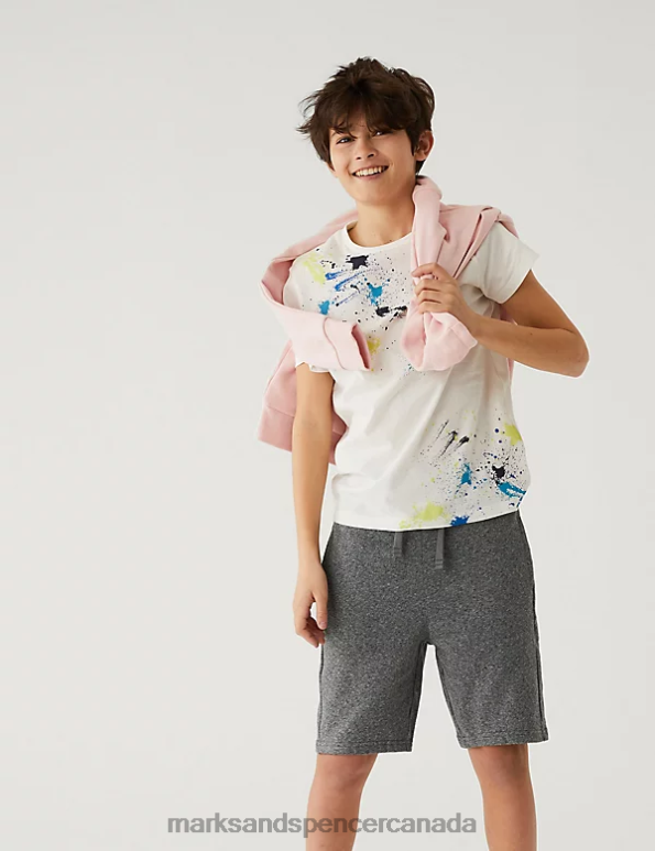 Kids Charcoal Clothing Marks & Spencer Cotton Rich Shorts 20VTD8596 - Marks and Spencer online