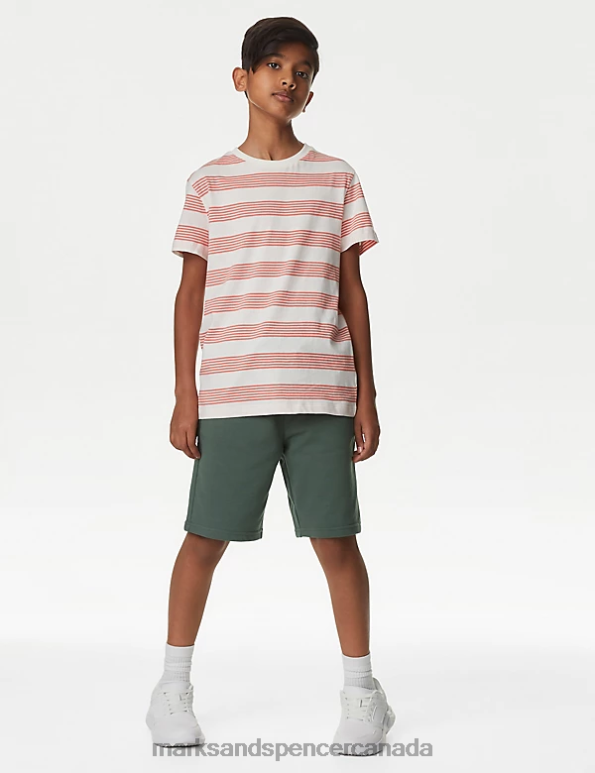 Kids Dark Sage Clothing Marks & Spencer Cotton Rich Shorts 20VTD8871 - Marks and Spencer Canada locations