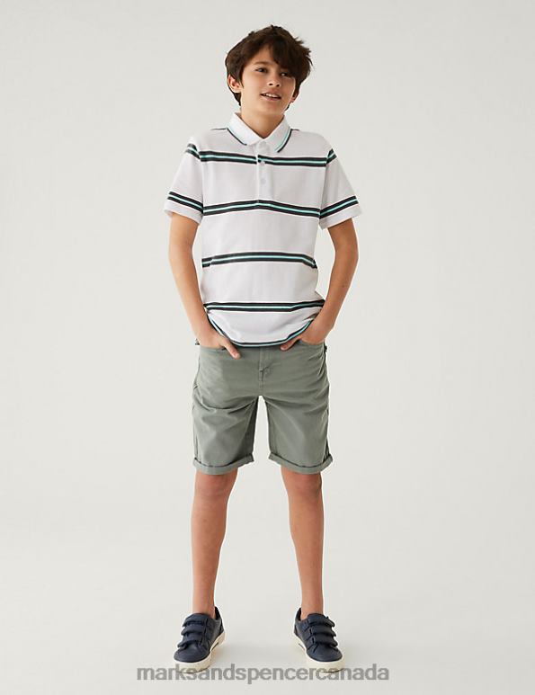 Kids Grey Clothing Marks & Spencer Pure Cotton Denim Shorts 20VTD8960 - Marks and Spencer outlet