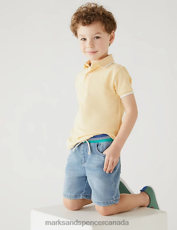 Kids Light Denim Clothing Marks & Spencer Cotton Rich Denim Shorts 20VTD8635 - Marks and Spencer outlet