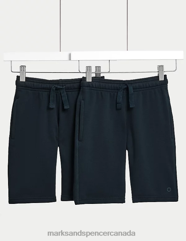 Kids Navy Clothing Marks & Spencer 2pk Sport School Shorts 20VTD8242 - Marks and Spencer Canada locations