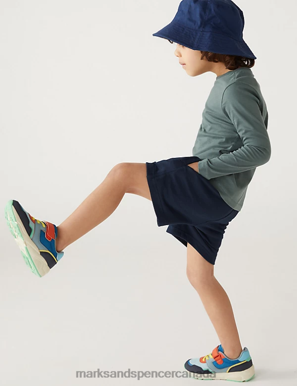 Kids Navy Clothing Marks & Spencer Cotton Rich Plain Shorts 20VTD8735 - Marks and Spencer outlet