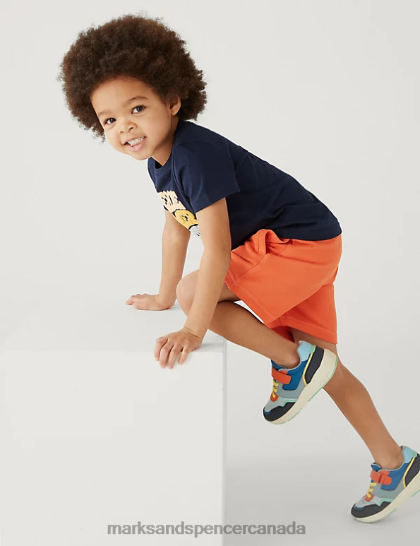 Marks and Spencer Canada - Kids Orange Clothing Marks & Spencer Cotton Rich Plain Shorts 20VTD8736