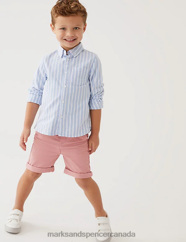 Kids Pink Clothing Marks & Spencer Cotton Rich Chino Shorts 20VTD8490 - Marks and Spencer outlet