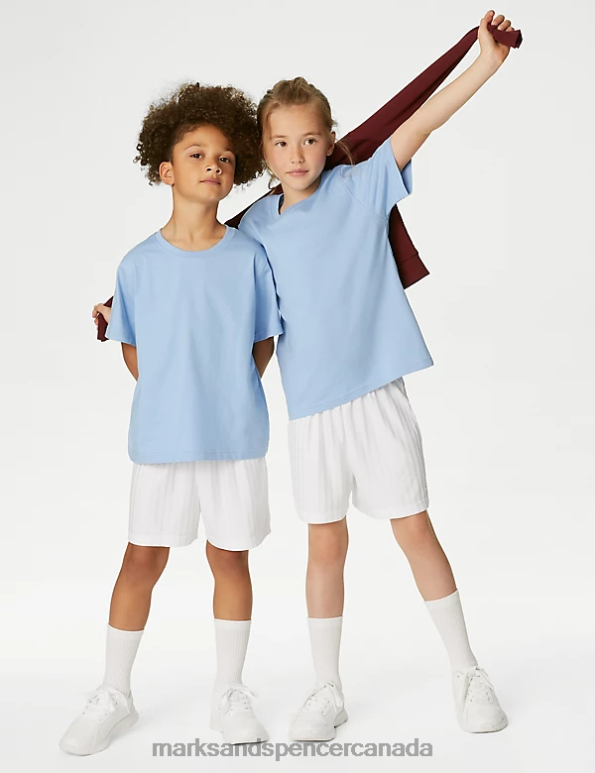 Kids White Clothing Marks & Spencer Sports School Shorts 20VTD8357 - Marks and Spencer outlet