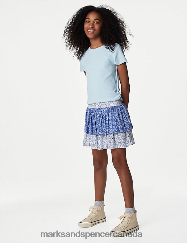 Marks and Spencer near me - Clothing 20VTD9206 Blue Mix Kids Marks & Spencer Floral Skirt