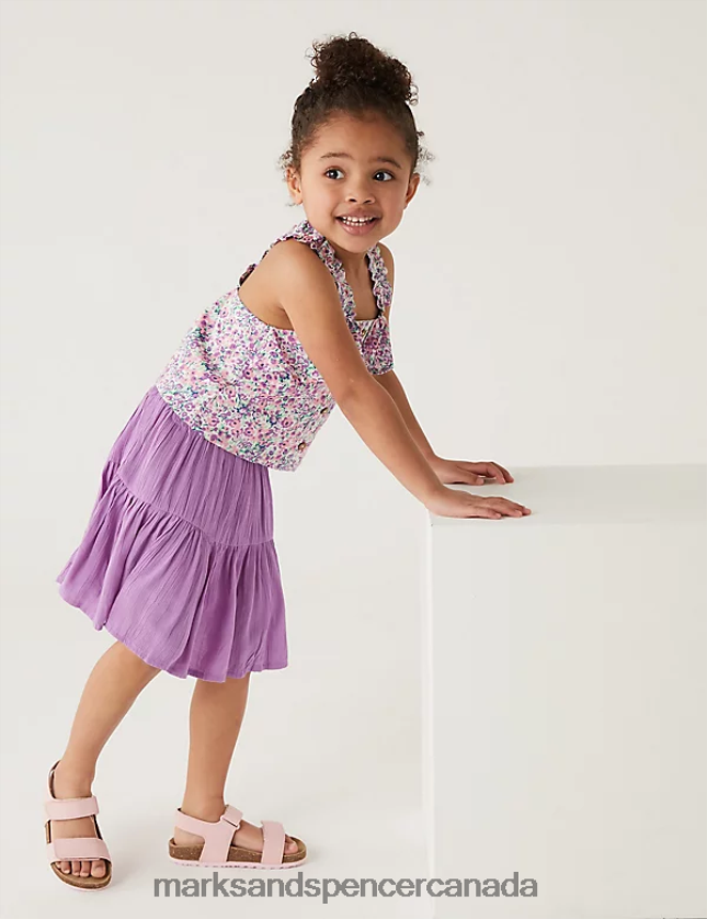 Marks and Spencer sale - Clothing 20VTD9526 Purple Kids Marks & Spencer Plain Tiered Skort