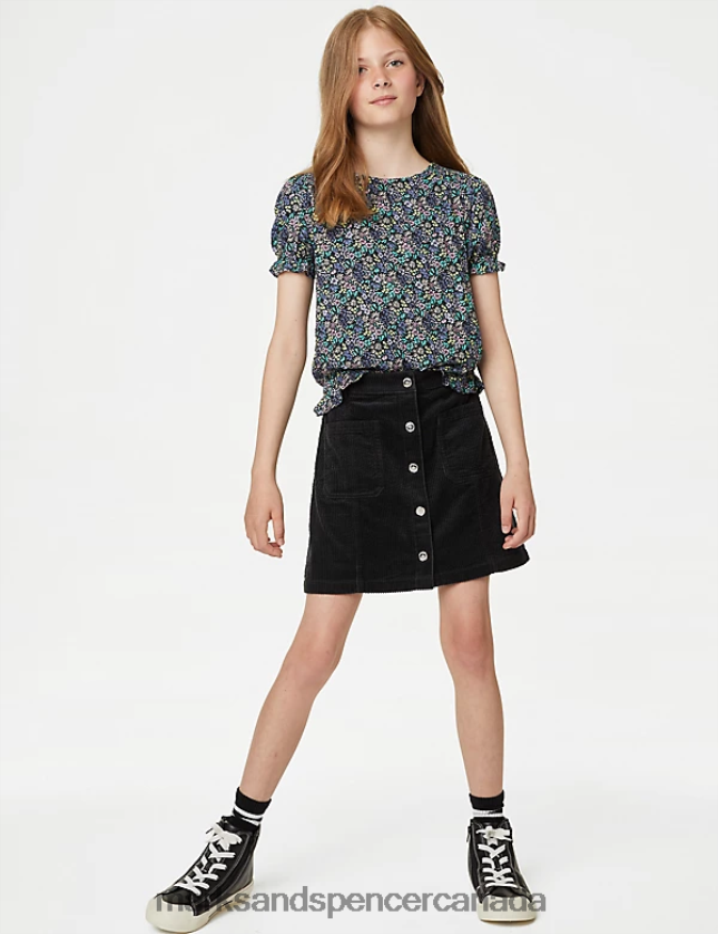 Marks and Spencer sale - Clothing 20VTD9726 Charcoal Kids Marks & Spencer Pure Cotton Skirt